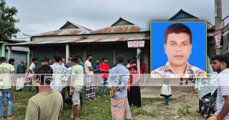 দোকান ও ইনসেটে নিহত ব্যবসায়ী